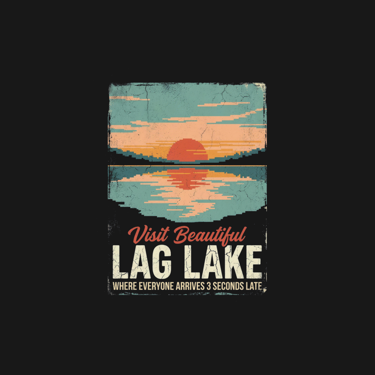 Visit Beautiful Lag Lake | Retro Gaming Travel Tee design artwork